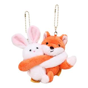 正版狐狸兔子拥抱抱一对书包挂件毛绒公仔玩偶情侣包挂饰闺蜜礼物