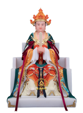 玉帝王母神像汉白玉中式客厅镶金