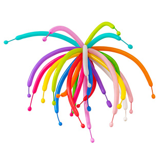 烟花长条气球生日派对挂布条幅创意儿童男女孩装饰布置多巴胺彩色