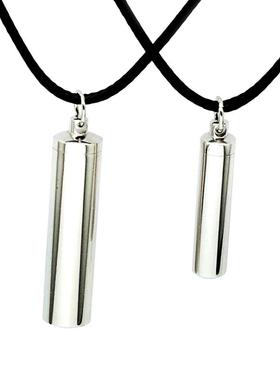 户外便携式钛钢香水瓶情侣项链