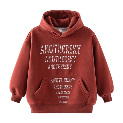 男童冬季连帽运动加绒宽松卫衣潮
