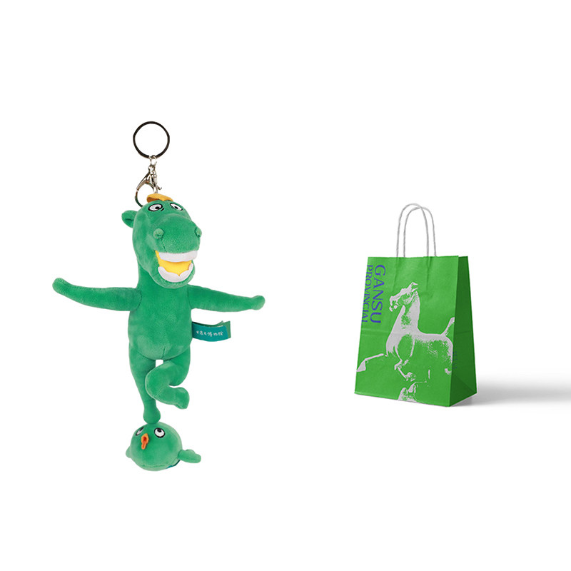 文创马踏飞燕玩偶钥匙扣绿马挂件铜奔马毛绒挂饰礼物