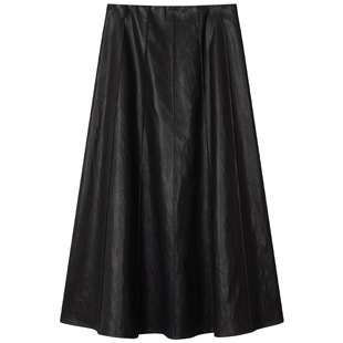 【商场同款】Marvalas2026春季新款半身裙气质PU哑光皮裙M61S3582