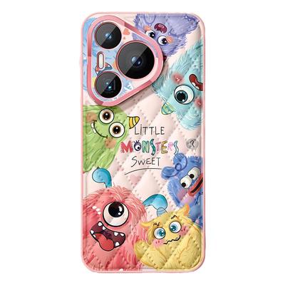 适用华为pura80小怪兽手机壳菱格