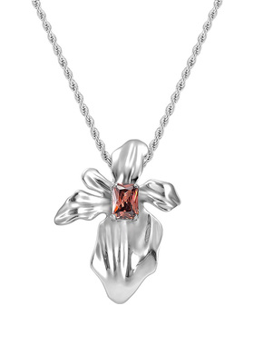 MFOW镀金镶嵌锆石女法式花花项链