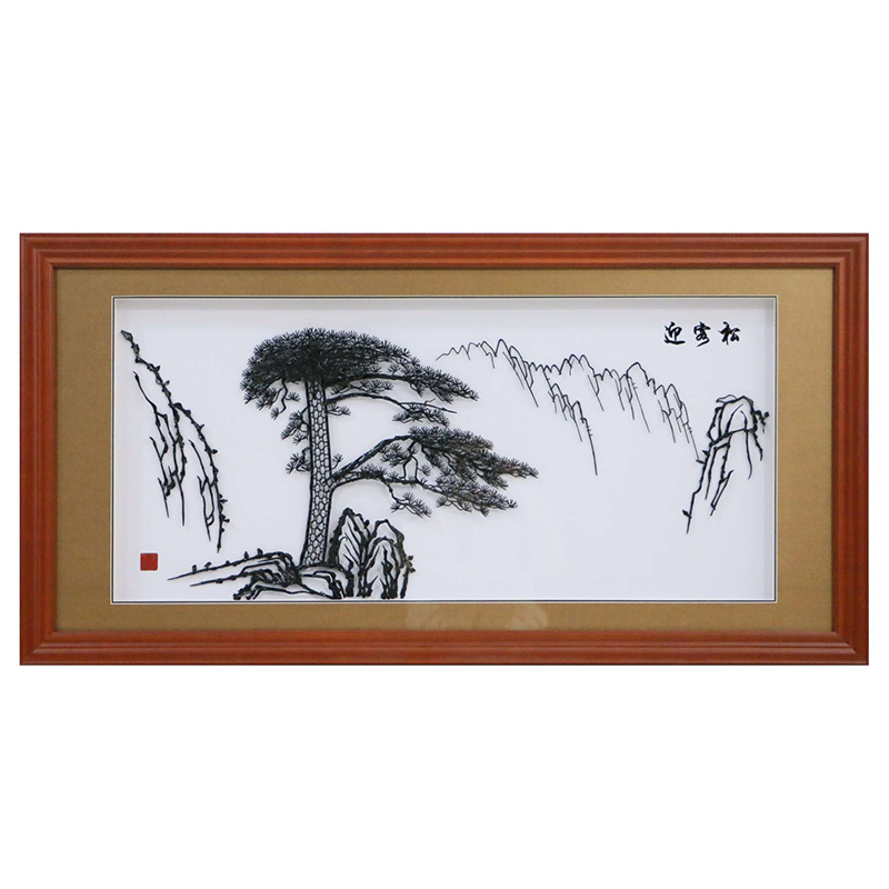 芜湖铁画迎客松马到成功纯手工