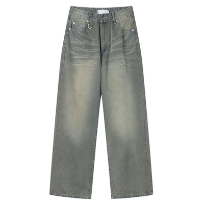 白口阳秋冬水洗长裤牛仔裤