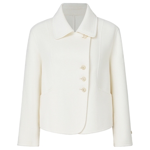 NAERSI娜尔思毛呢外套优雅翻领2025年冬季新款垂坠有型不易皱大衣