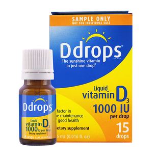 Ddrops滴卓思维生素d3成人滴剂孕前vd3孕妇阳光维d1000iu体验装