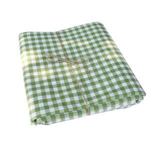 田园小清新棉麻桌布绿色格子ins餐桌布艺茶几台布学生宿舍书桌布