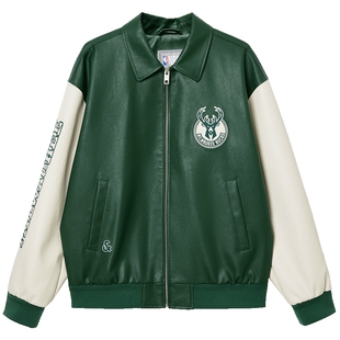 【NBA联名款雄鹿队】杰克琼斯男装春季夹克外套字母贴布潮百搭