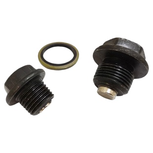 磁性堵头外六角法兰面强磁螺塞丝堵汽车油底壳带磁放油螺丝M12M14