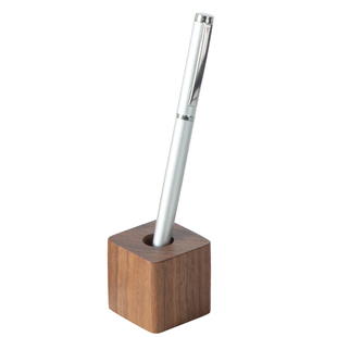 实木笔筒笔插桌面笔架置物架简约迷你单孔笔座榉木胡桃木单支笔搁