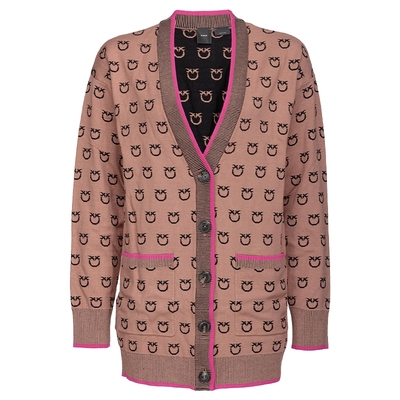 PINKO提花中长款针织开衫外套