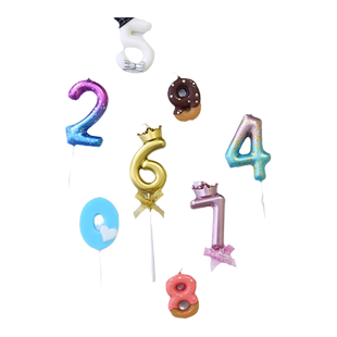网红创意儿童彩色生日数字蜡烛蛋糕用烘焙派对纪念日生日布置装饰