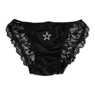 蕾丝花边性感内裤女夏季薄款镂空网纱绑带钻纯欲风透明低腰三角裤