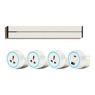 国际通用英标轨道插座多功能欧式厨房专用英式美规电力滑轨排插座