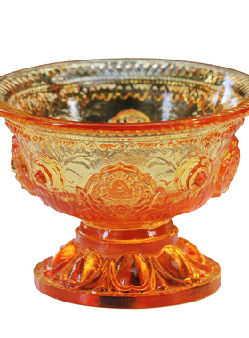 琉璃禅意净水杯花果盘供佛摆件