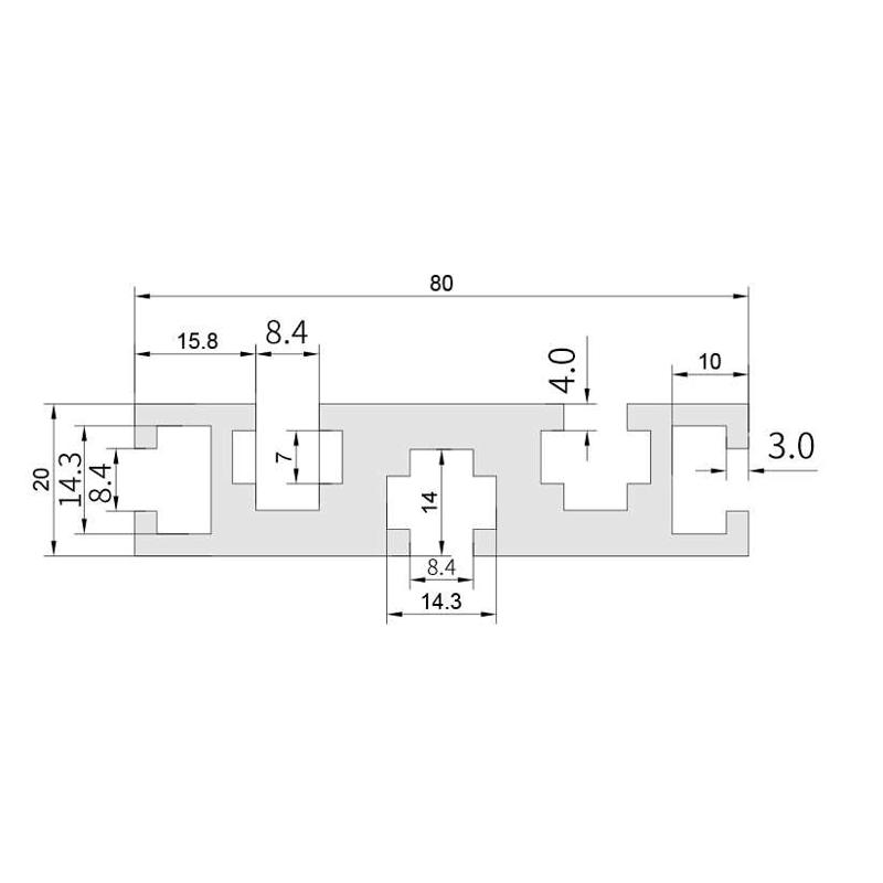 工业铝型材国标2080铝型材 20*80铝合金型材 8020雕刻机铝型材