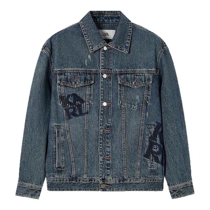 KARL LAGERFELD卡尔拉格斐2024冬季新款牛仔夹克老佛爷男装