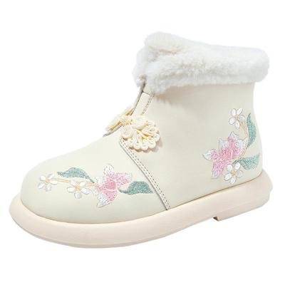 芭比女童加绒汉服靴棉靴