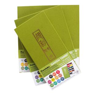 日本吴竹颜彩固体水彩颜料国画色12色18色24色36色48色手绘用6色古风星空珠光金属色套装