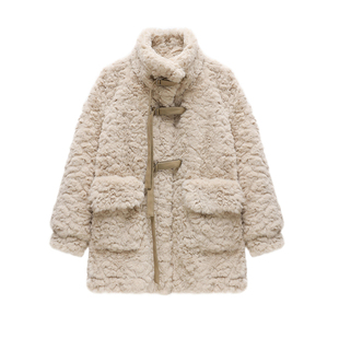 奥芝国羊羔毛外套女棉服保暖冬季2026新款羊羔绒毛毛外套大衣加厚