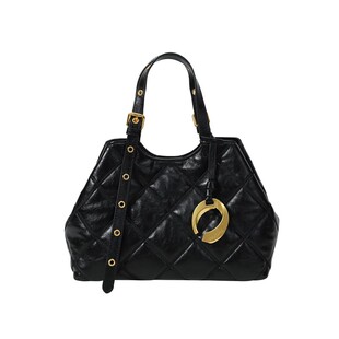 Chio’2nd托特包包女式高级感轻奢小众月牙扣精致菱格手提斜挎包