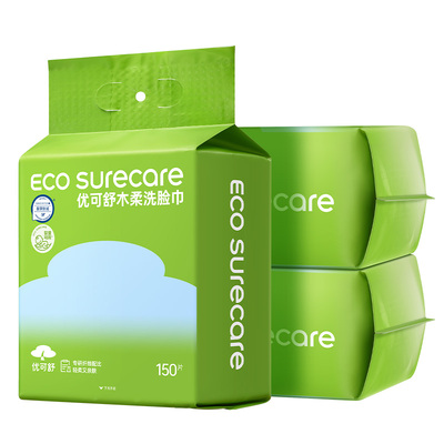 150抽提装悬挂洗脸巾大包优可舒
