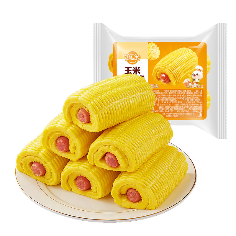 林饱饱玉米热狗卷馒头香肠卷营养儿童早餐半成品速冻即食火腿肠卷