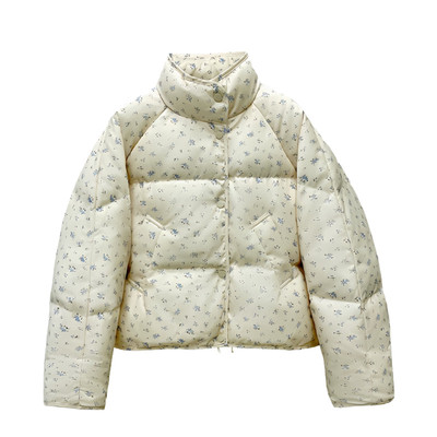 晶煊超好看洋气短款碎花羽绒棉袄