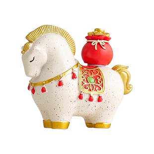 马上有钱招财马礼品套装马年吉祥物生肖桌面装饰创意开业礼物摆件