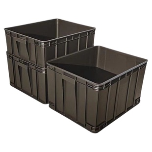 黑色防静电周转箱加厚带盖ESD塑料盒EU物流箱SMT电子元件物料胶箱