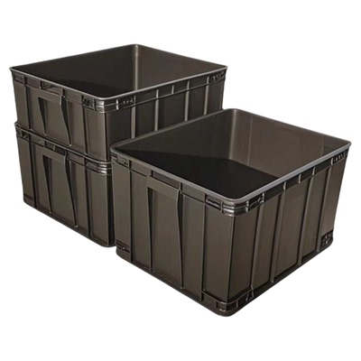 黑色防静电周转箱加厚带盖ESD塑料盒EU物流箱SMT电子元件物料胶箱