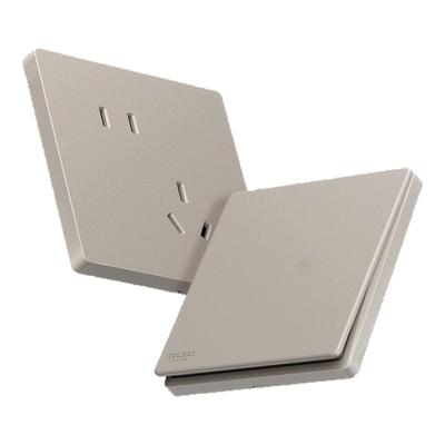 德力西奶咖色开关插座面板哑光复古胡桃原木美拉德免喷涂825浅棕