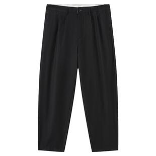 RS流石男装黑色天丝九分休闲裤2026年新款春秋季男士锥形通勤裤子