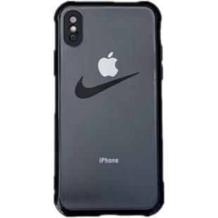黑色透明适用苹果13pro手机壳14plus12nike男女xsmax潮牌11硅胶17防摔欧美16保护套x超薄TPU直边大孔15软防滑