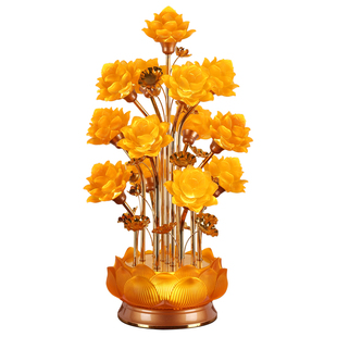 led七彩琉璃莲花灯佛供灯观音家用佛前佛堂大殿长明供灯落地 插电