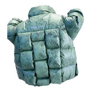 儿童PU皮编织羽绒服2024中大小童男童女童免洗三防加厚外套极寒冬