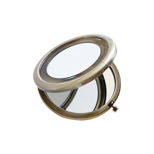 手工刺绣diy化妆镜折叠镜子镜底镜胚双面便携镜胚动手自制药盒