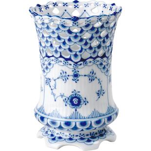 RoyalCopenhagen皇家哥本哈根全蕾丝手绘花瓶客厅家居装饰摆件