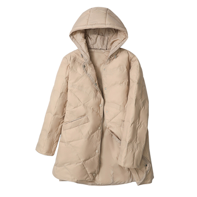 新款连帽轻薄羽绒服女