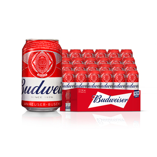 Budweiser/百威啤酒经典红罐330ml*24听罐装醇正拉格整箱批发