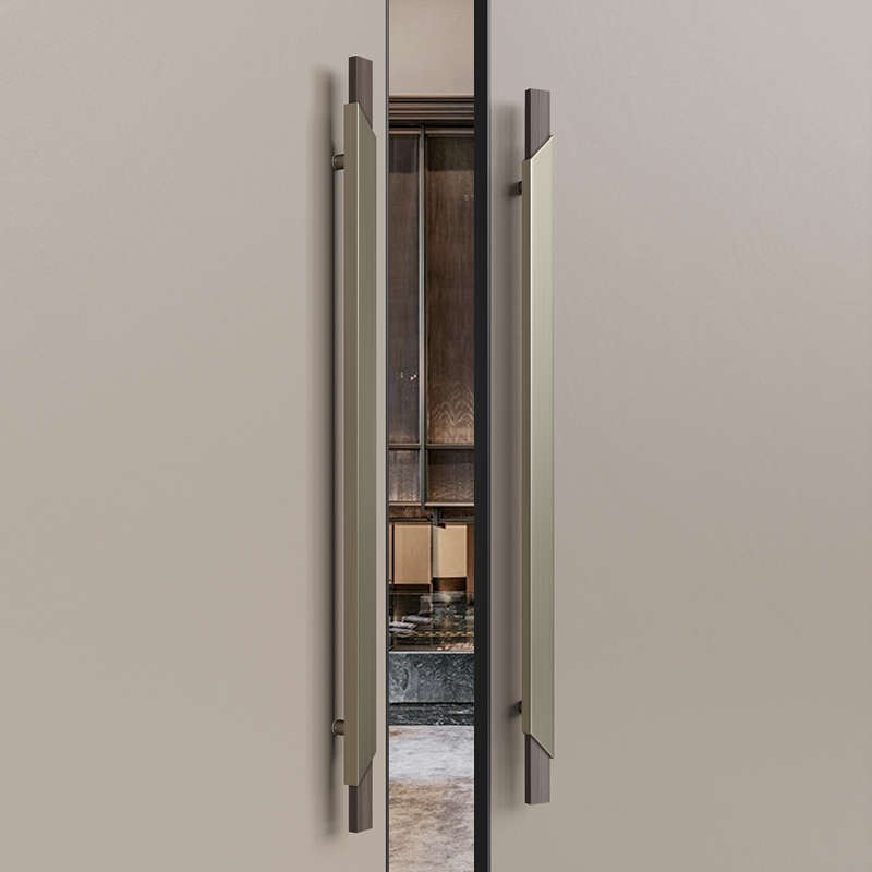 现代高档有框玻璃大门拉手餐厅会所酒店包厢高档实木不锈钢门把手