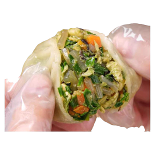 头厨新乡翡翠素包薄皮韭菜鸡蛋小笼包荠菜粉丝包子早餐半成品面点