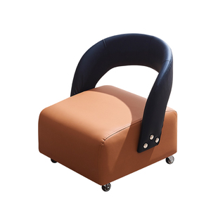 北欧现代风高级感溜溜凳拼色单人儿童椅子弧形靠背带滑轮滚轮凳子