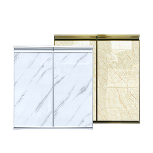 厨房橱柜门定制铝合金钢化玻璃晶钢门定做灶台门板带框厨柜门自装