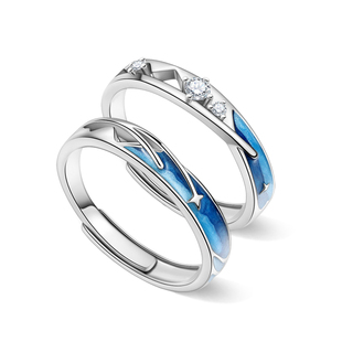 vana山盟海誓戒指情侣对戒纯银一对情侣款轻奢小众生日礼物送女友