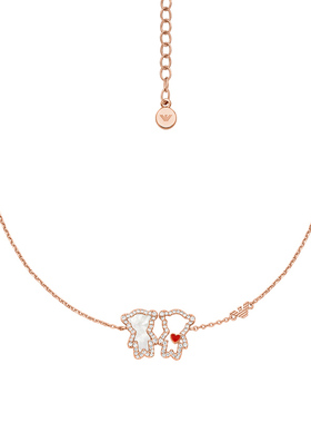 白鹿同款阿玛尼女士项链轻奢时尚潮流可爱小熊锁骨链首饰女生礼物