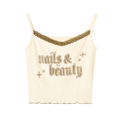 旖旎花境Uena蕾丝花边做旧背心